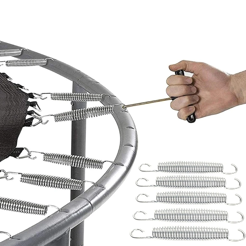 

Trampoline Spring Heavy Duty Galvanized Steel Spring 5-7inch Pull Spring Hook Replacement Waist Drum Bow Accessories