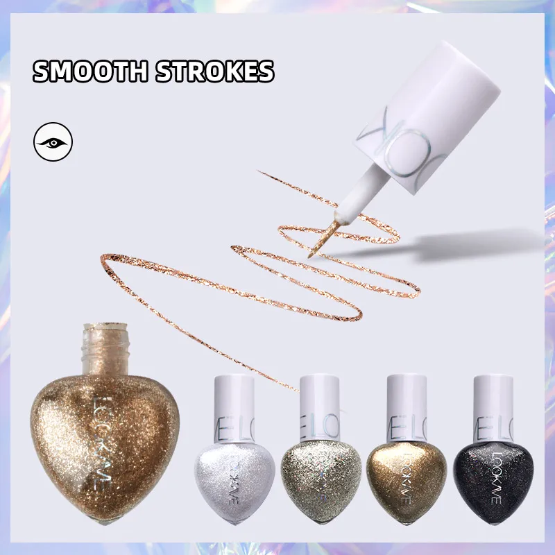 

New Professional Liquid Eyeliner Makeup Pigment Heart Shape Highlight Glitter Eyeliner Anti-Long Lasting Liquid Cheap Cosmetics