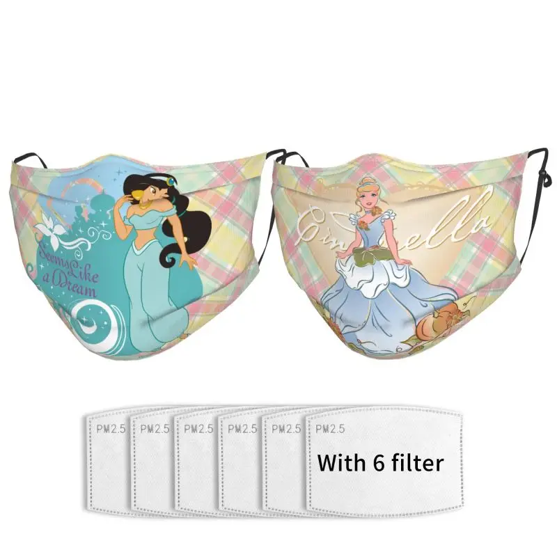 

Disney Cartoon Printing Adult Mask Outdoor Sports Protection Sunscreen Dust Masks Washable Adjustable Suitable Men Women 2PCS