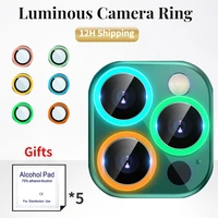 for iphone 13 12 pro max camera lens protectors luminous camera ring glass for iphone 11 12 13pro max 13mini protective cap