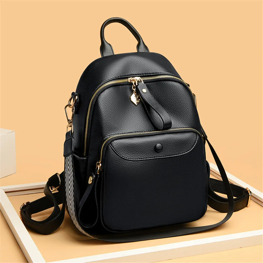 

Anti-theft Leather Backpacks Women Vintage Shoulder Bags Ladies High Capacity Travel Backpack School BookBags for Girls Mochila
