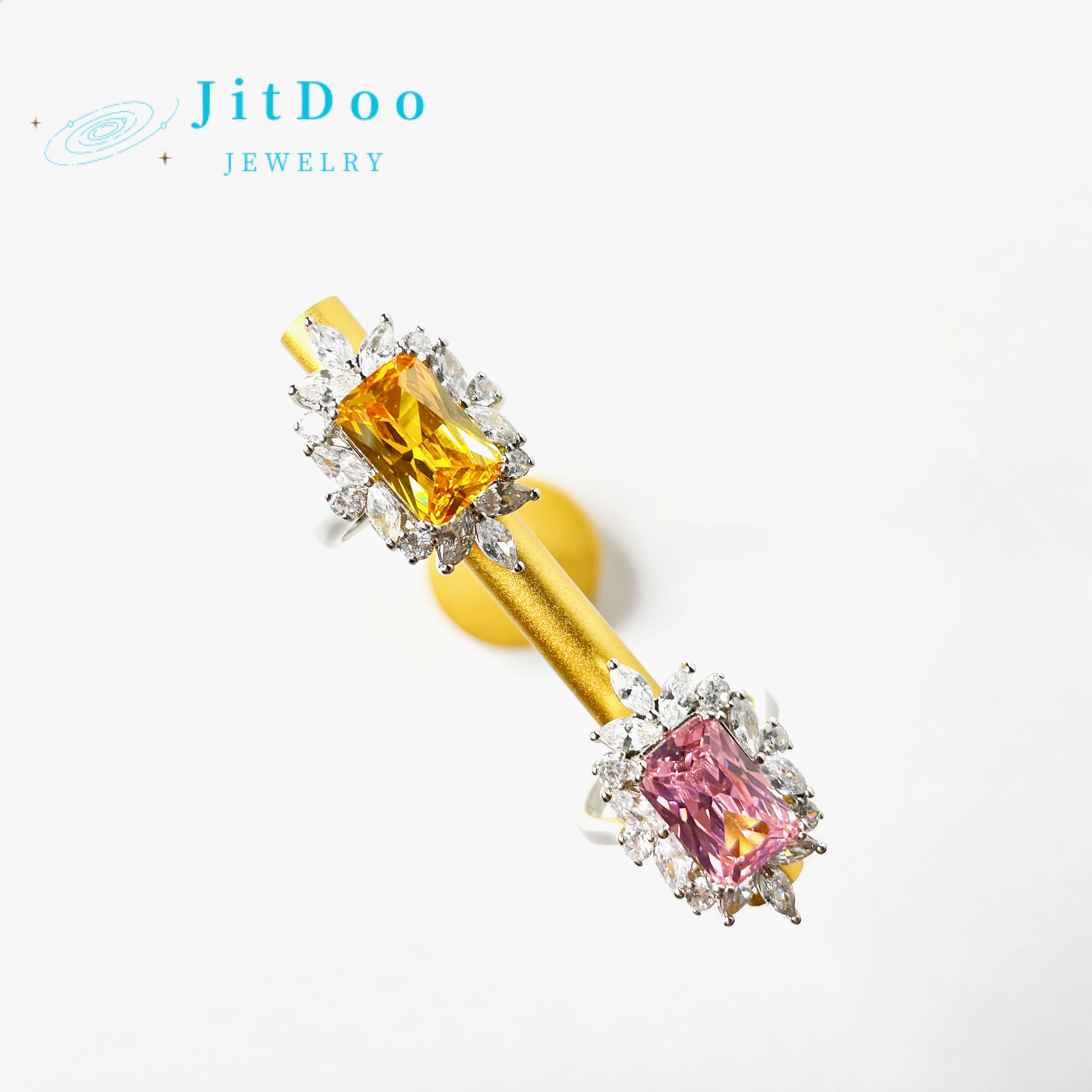JitDoo великолепные квадратные формы полные блестящие женские кольца Свадебные обручальные кольца