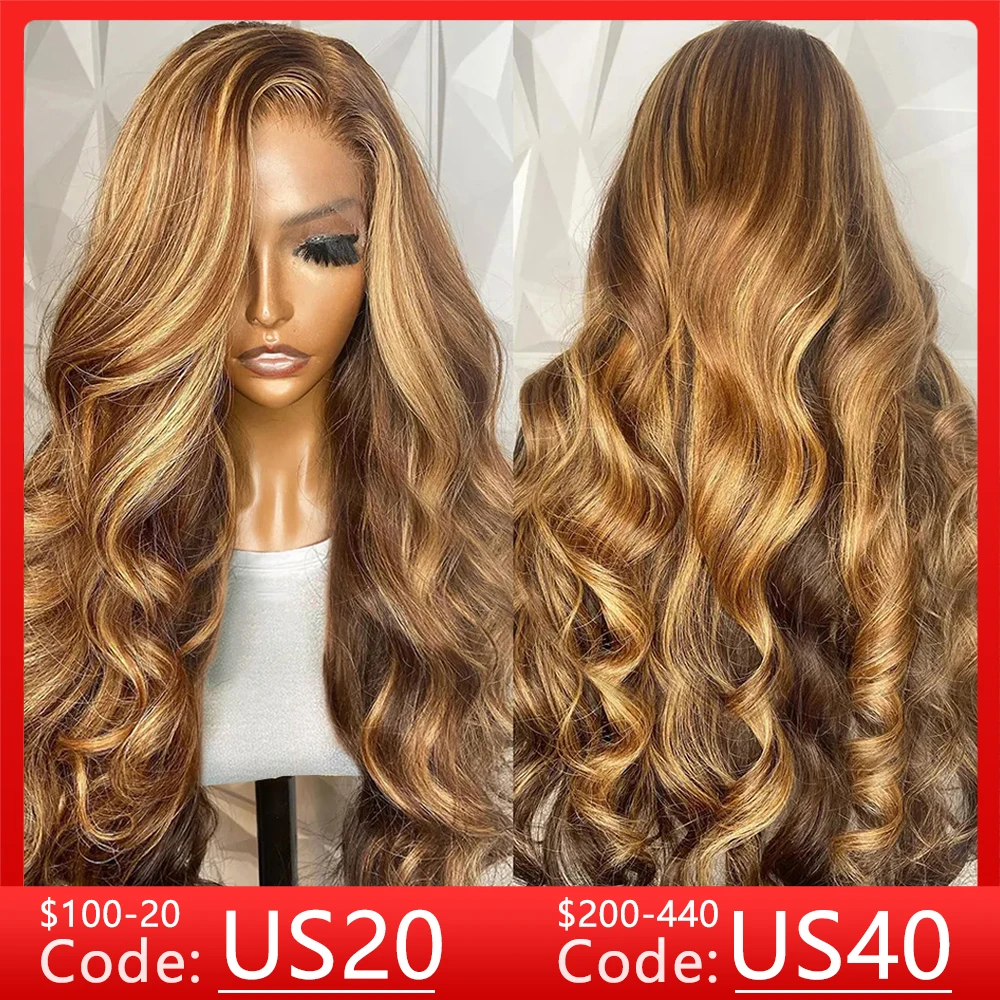 Ed 4x4 Closure Wigs For Women 34 30 Inch 13x4 Body Wave Lace Front Wig