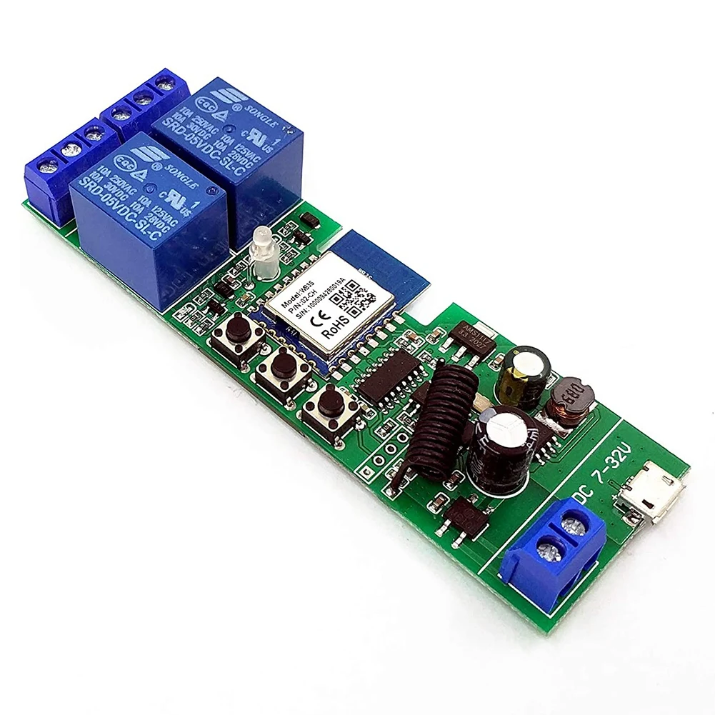 Беспроводной релейный модуль с Wi-Fi 2-канальный дистанционный переключатель 220 В