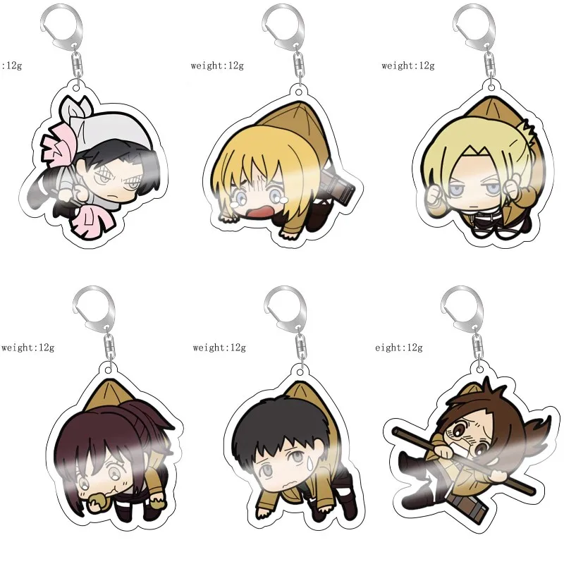 

Anime Attack On Titan Eren Jaeger Keychain Acrylic Shingeki No Kyojin Figure Levi·Ackerman Keyrings Bags Key Chains Fans Gift