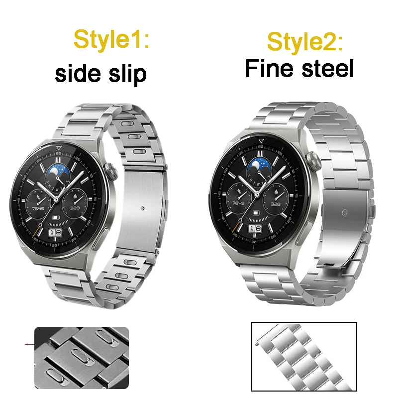 22mm Titanium Grey /Silver /Black Strap for Huawei GT3 46mm Stainless Steel Watchband for Huawei GT Runner GT2 pro Watch 3 /3Pro
