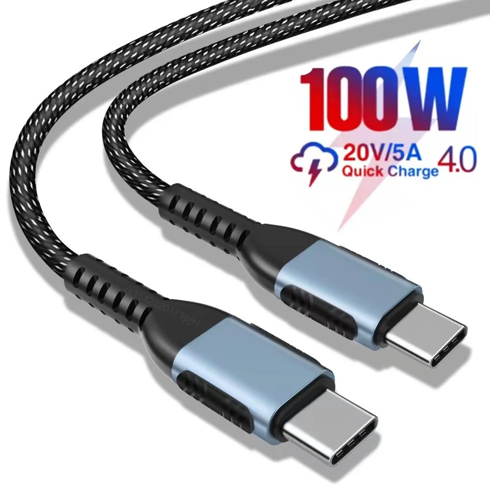 

100W USB C To USB Type C Cable USBC PD Fast Charging Charger Cord USB-C 5A QC4.0 TypeC Cable 2M For Macbook Samsung/Xiaomi POCO