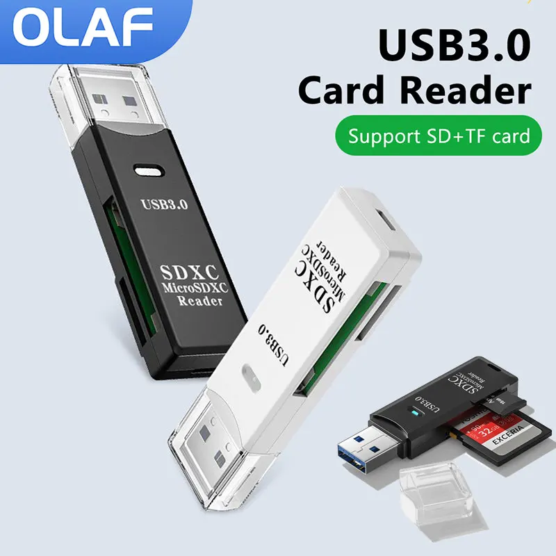 OLaf USB 3.0 Card Reader 2 In 1 USB 2.0 To SD Micro SD TF Memory Card Adapter For PC Laptop Accessories Flash Drive Card Reader