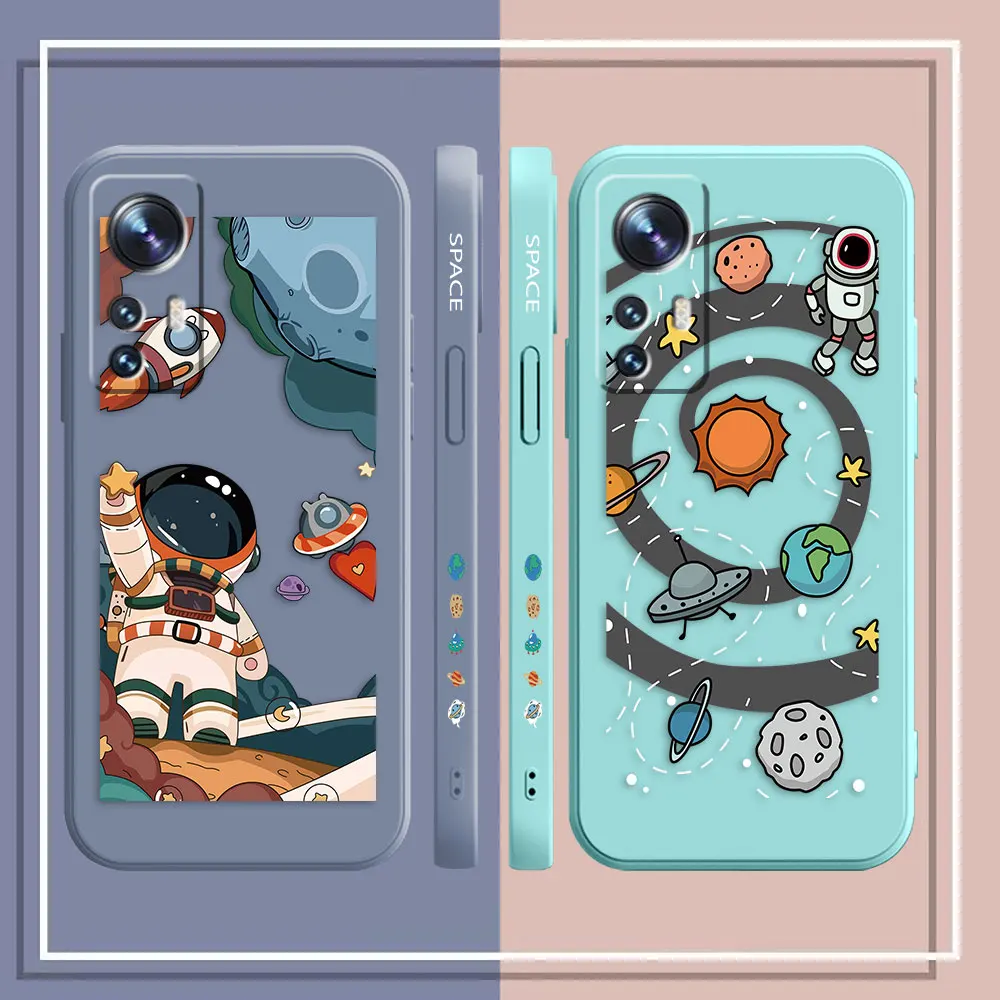 Phone Case For Xiaomi 13 12 12T 12S 11 11T 10 10S 9 8 Pro Ultra Lite Colour Case Cover Funda Cqoue Shell Space Astronaut GALAXY