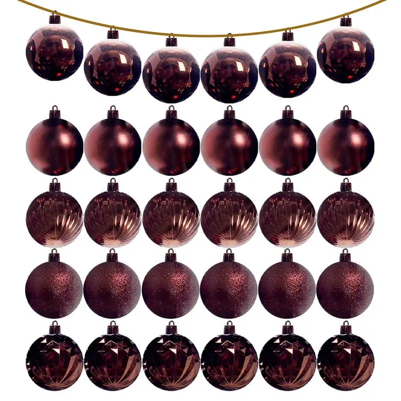 

Christmas Tree Baubles 6cm Striped Christmas Tree Decorations 30pcs Decoration Balls Coloured Drawing Tree Hanging Balls For