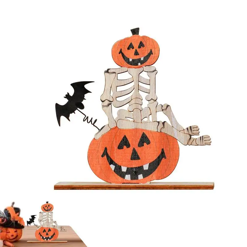 

Halloween Table Centerpiece Trick Or Treat Table Signs Wooden Pumpkin Ghost Spooky Home Decor Halloween Ornaments Spooky