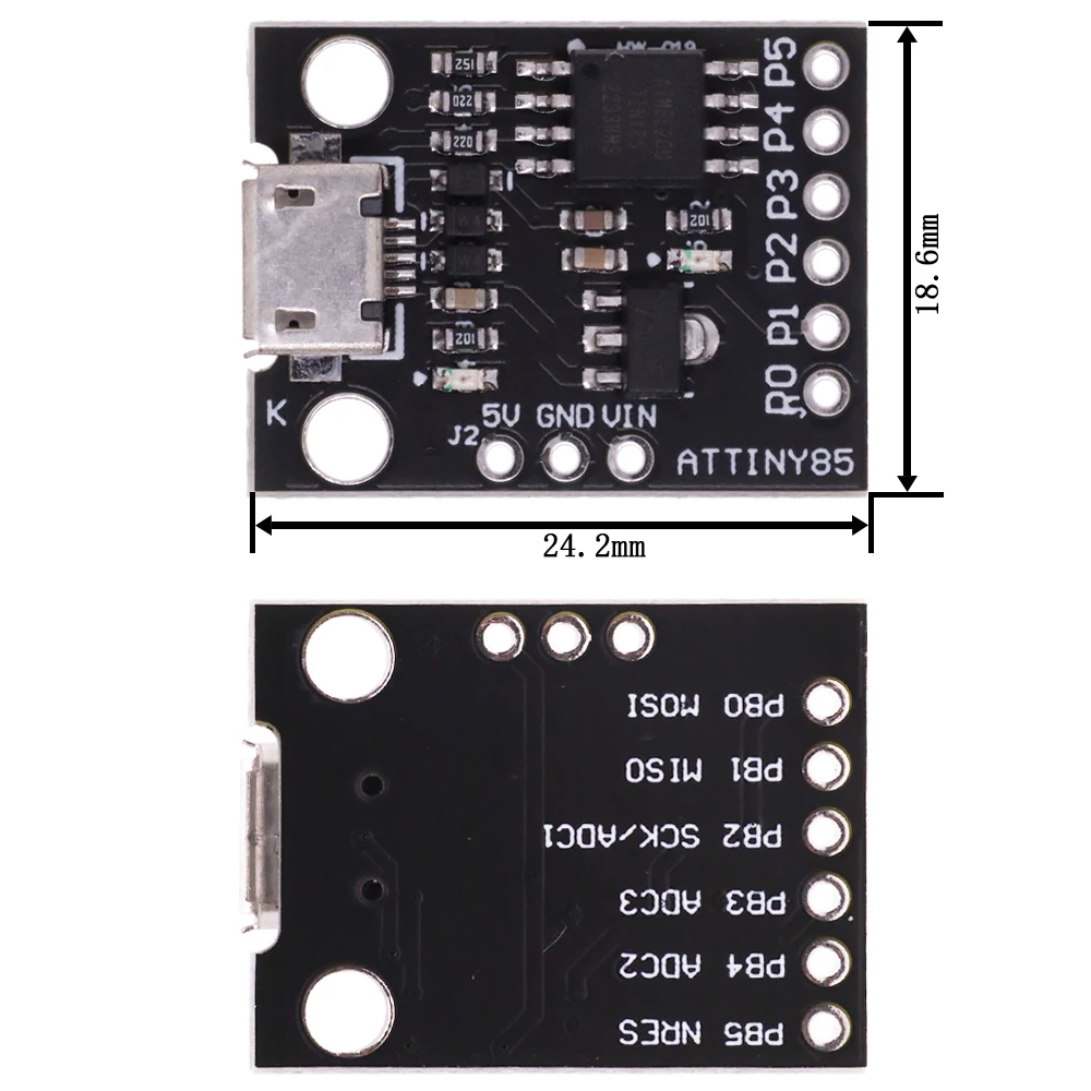 Плата разработки ATTINY синяя черная TINY85 Digispark Kickstarter Micro TYPE-C модуль ATTINY85 для Arduino IIC I2C