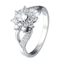 Sterling silver 925S full diamond flower ring female retro light luxury exquisite all-match simple fashion jewelry