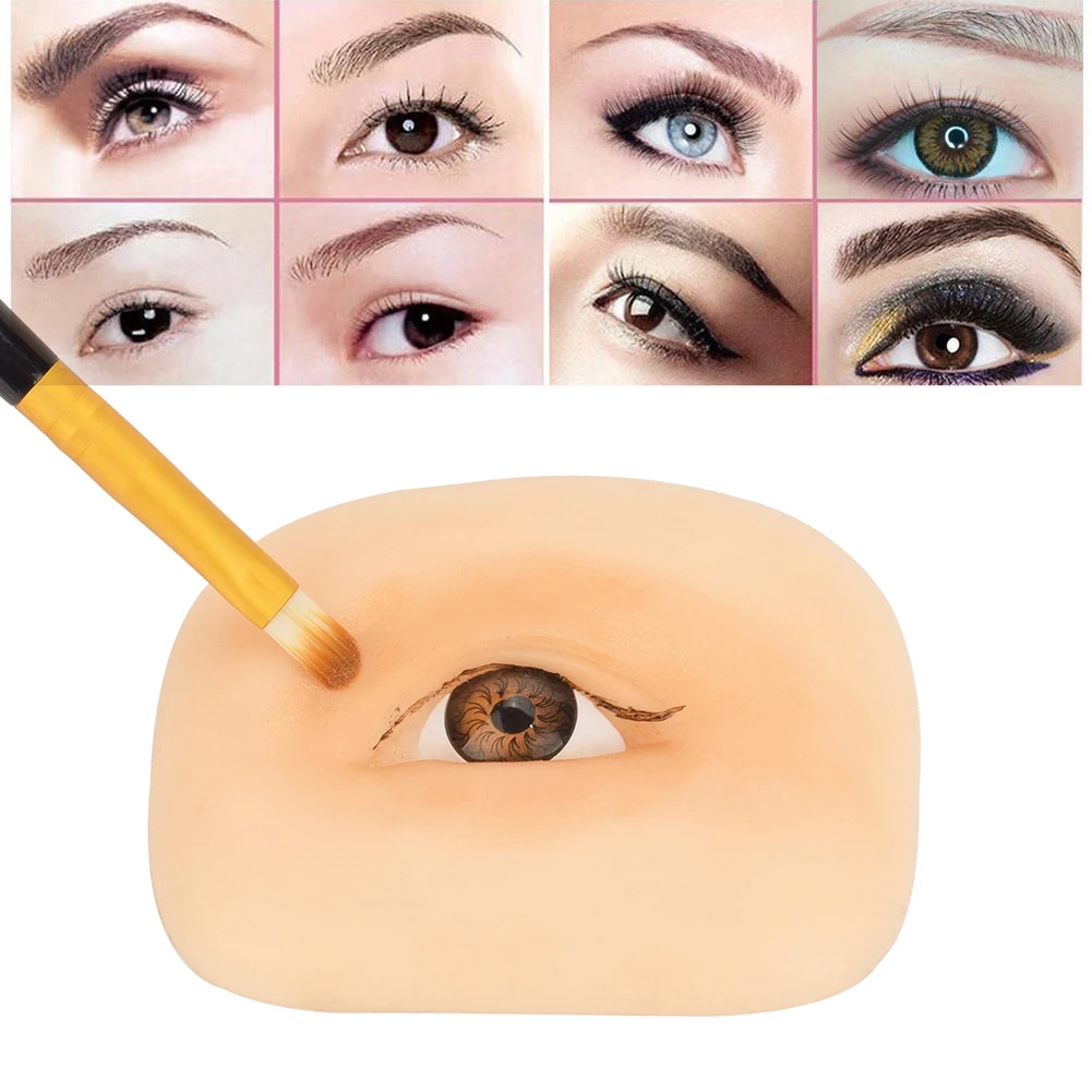 

Silicone Training Practice Skin Soft Bionic Eyebrow Makeup Practice Eye Shaped Eye Makeup Practice Skin for Eyelash Beauty Tools