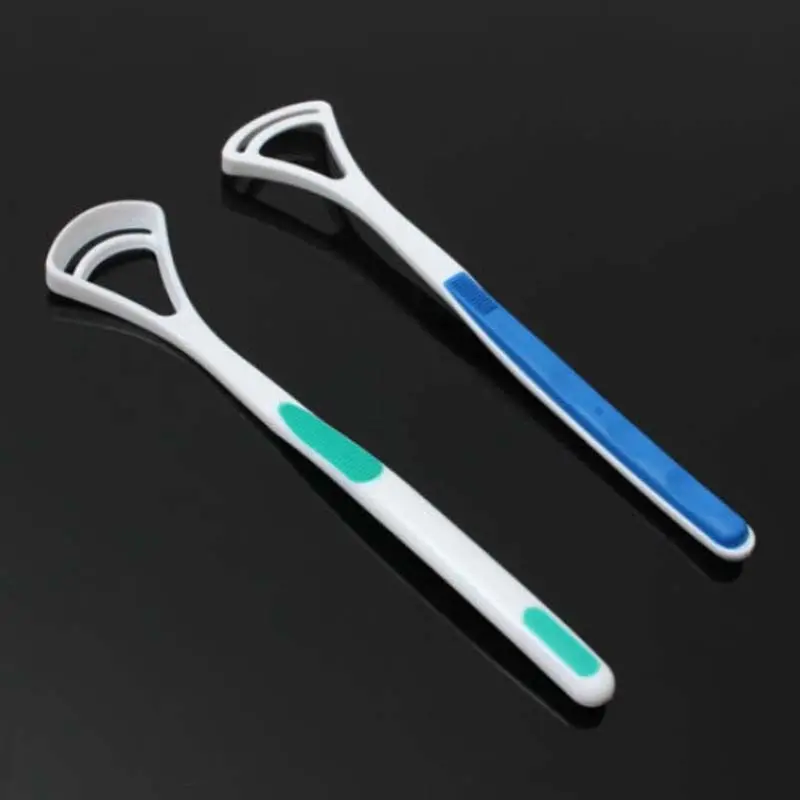 

2pcs/set Dental Care Tongue Clean Tool Fresh Good Breath Cleaner Scraper Handle Hygiene Reduce Tooth Decay 17.5 x 3.3cm