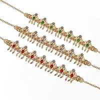 algerian bride crown hair jewelry dress women tiara princess queen crown party gift wedding jewelry red green gemstones