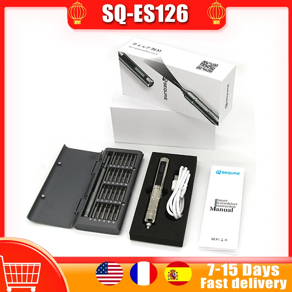 

SEQURE SQ-ES126 Mini Smart Electric Screwdriver Kit Large Capacity Power Screwdriver Multi-accessory Precision Power Tools