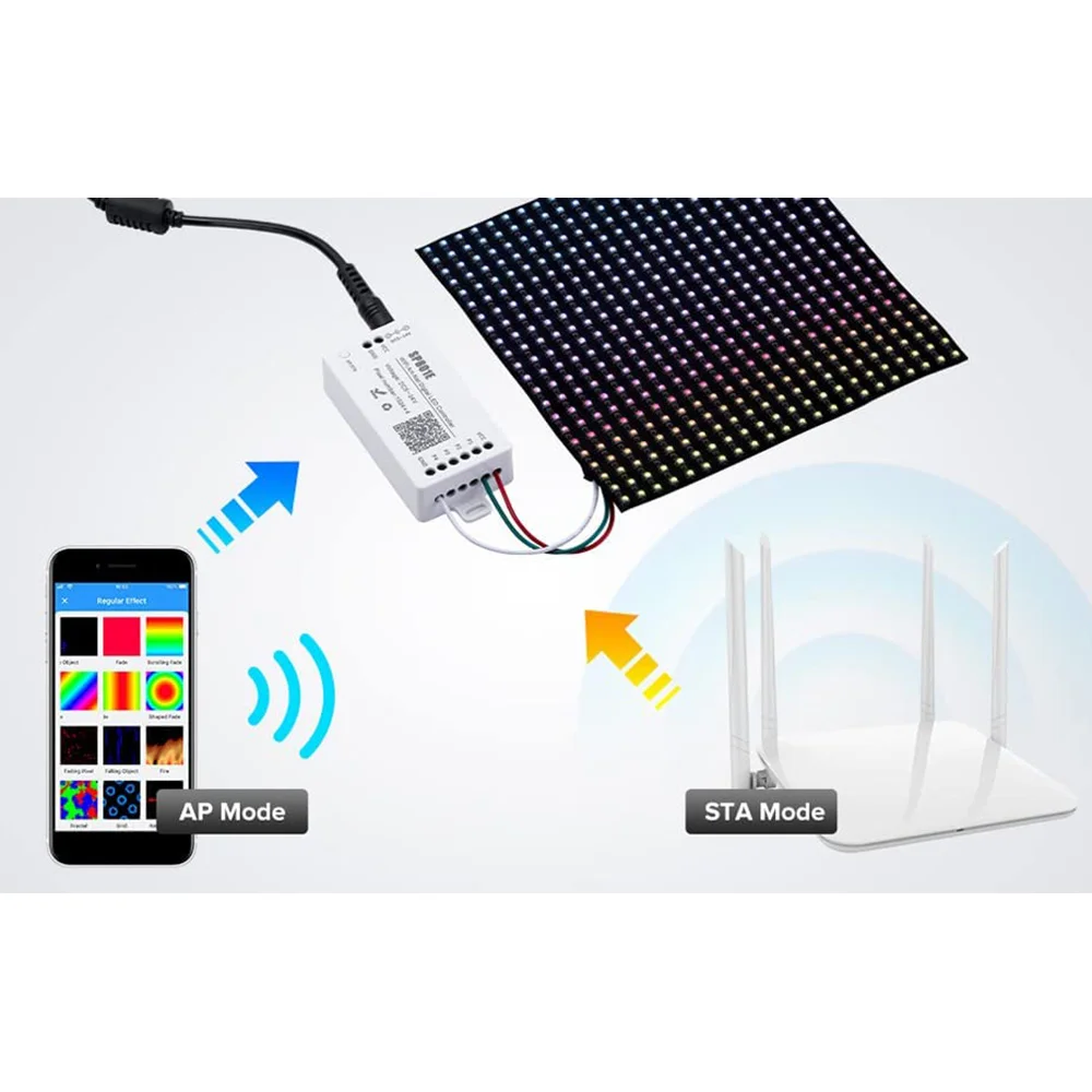 Фото SP801E Wifi Art-Net женский контроллер, модель панели управления WS2812B WS2811 №4