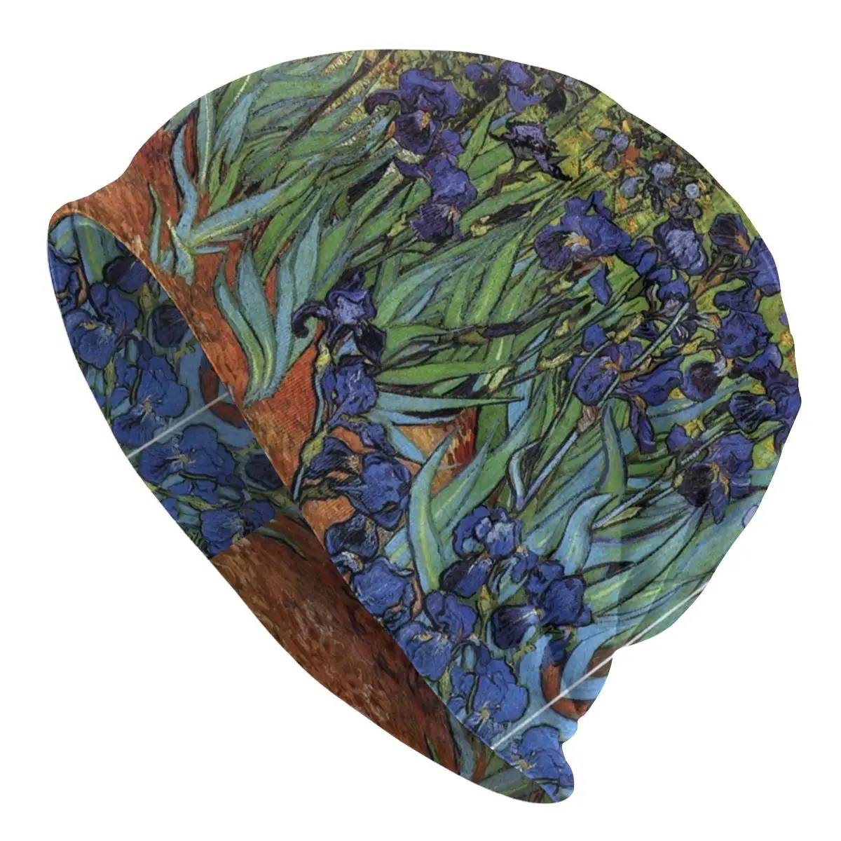 

Irises Paints Impressionism Van Gogh Cap Men Women Paragraph Beanie Fashion Hundred Take Ins Pullover Slouch Hiphop Thin Unisex