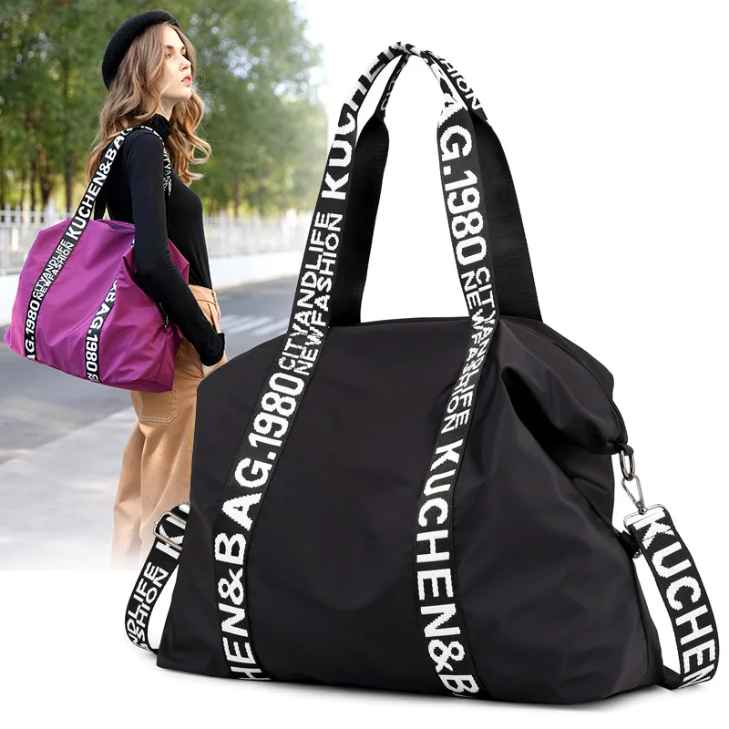 

Large Capacity Women Bag Nylon Travel Bag Casual Women Letter Print Handbags Totes Bag Ladies Shoulder Bag Female Laptop Bags