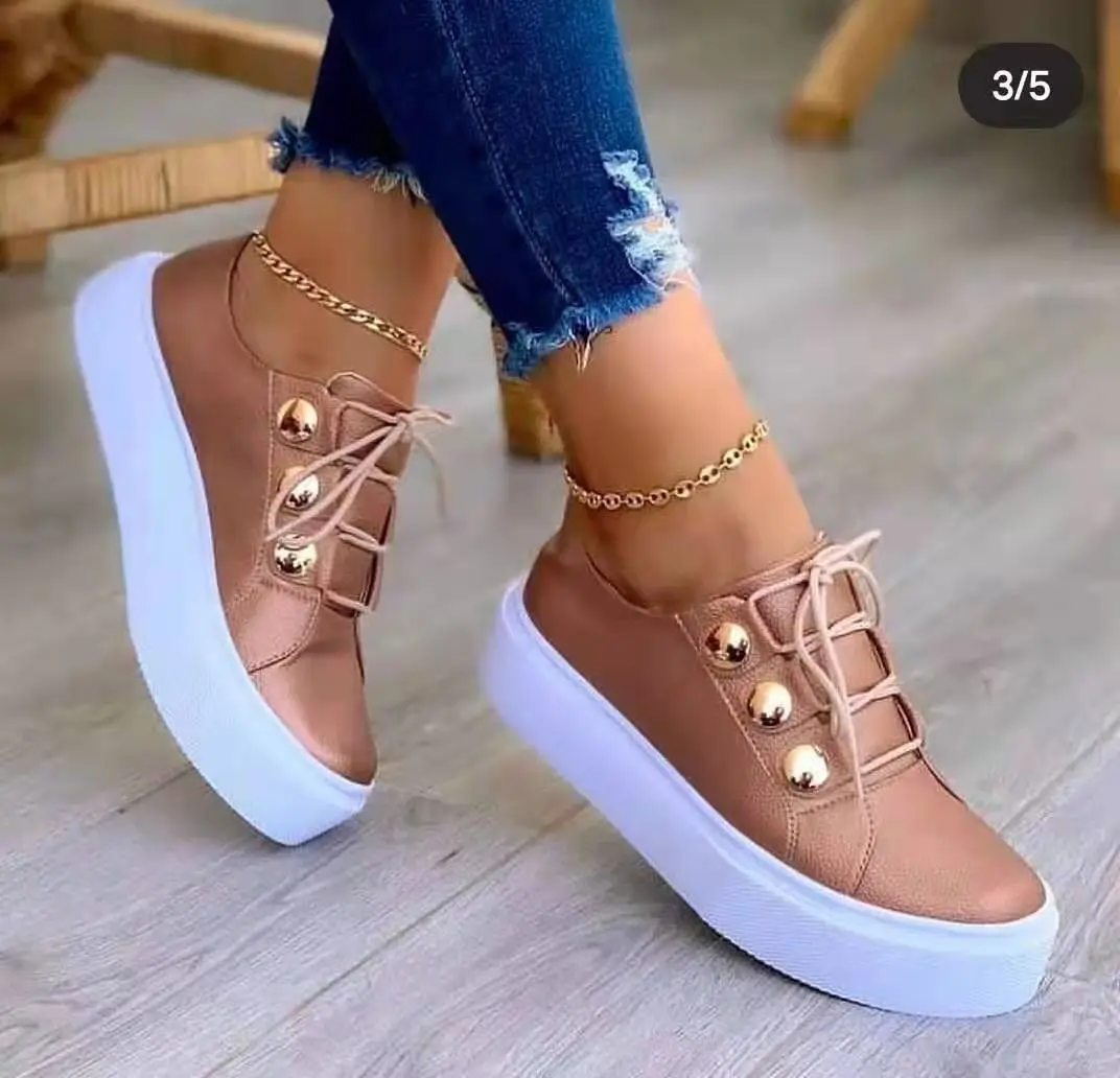 

New Shoes Women Sneakers White Round Head Platform Causal Sports Student Cute Pink Girl Lolita Fashion Flats 2022 Spring