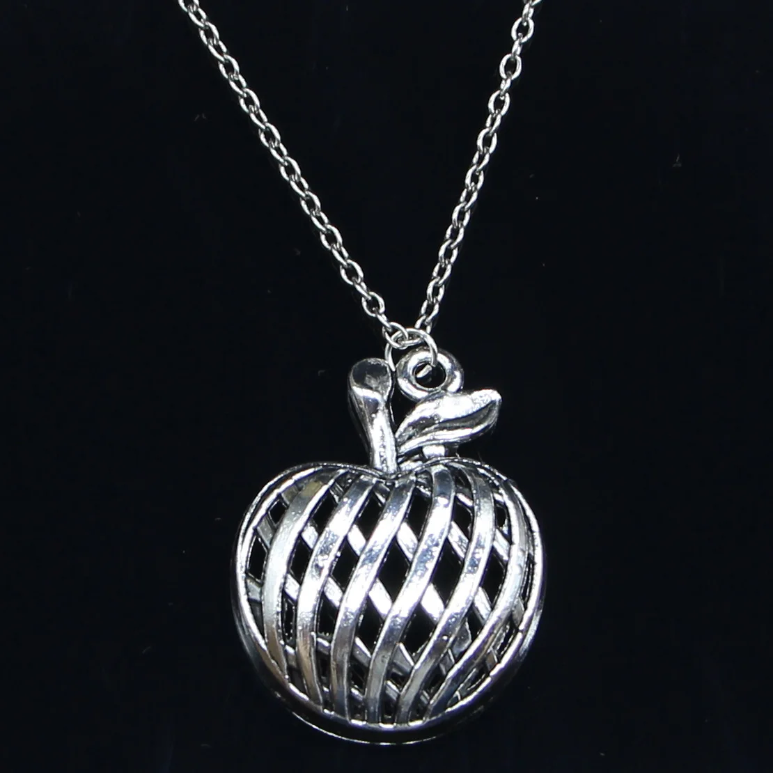 New Fashion Necklace 38x29mm hollow apple Pendants Short Long Women Men Colar Gift Jewelry Choker