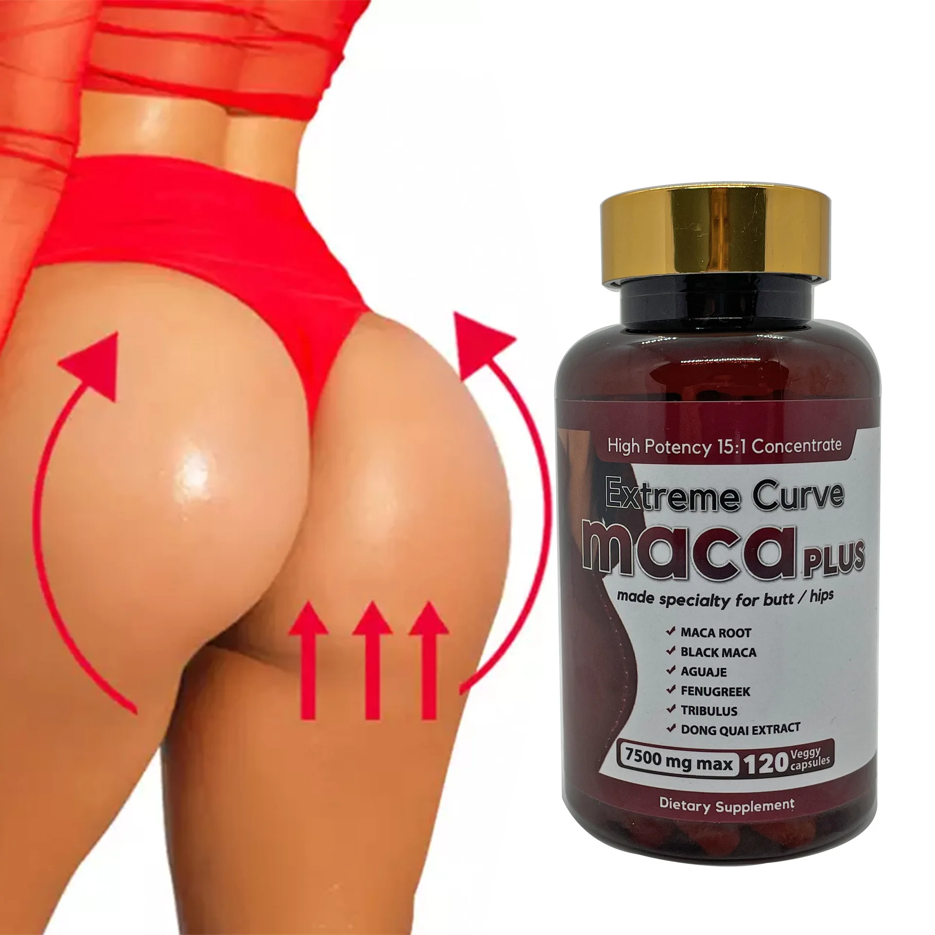 

2 Bottle Ultimate Maca Buttock Butt Enhancement Pills Hip lifting capsule Firming female care supplement