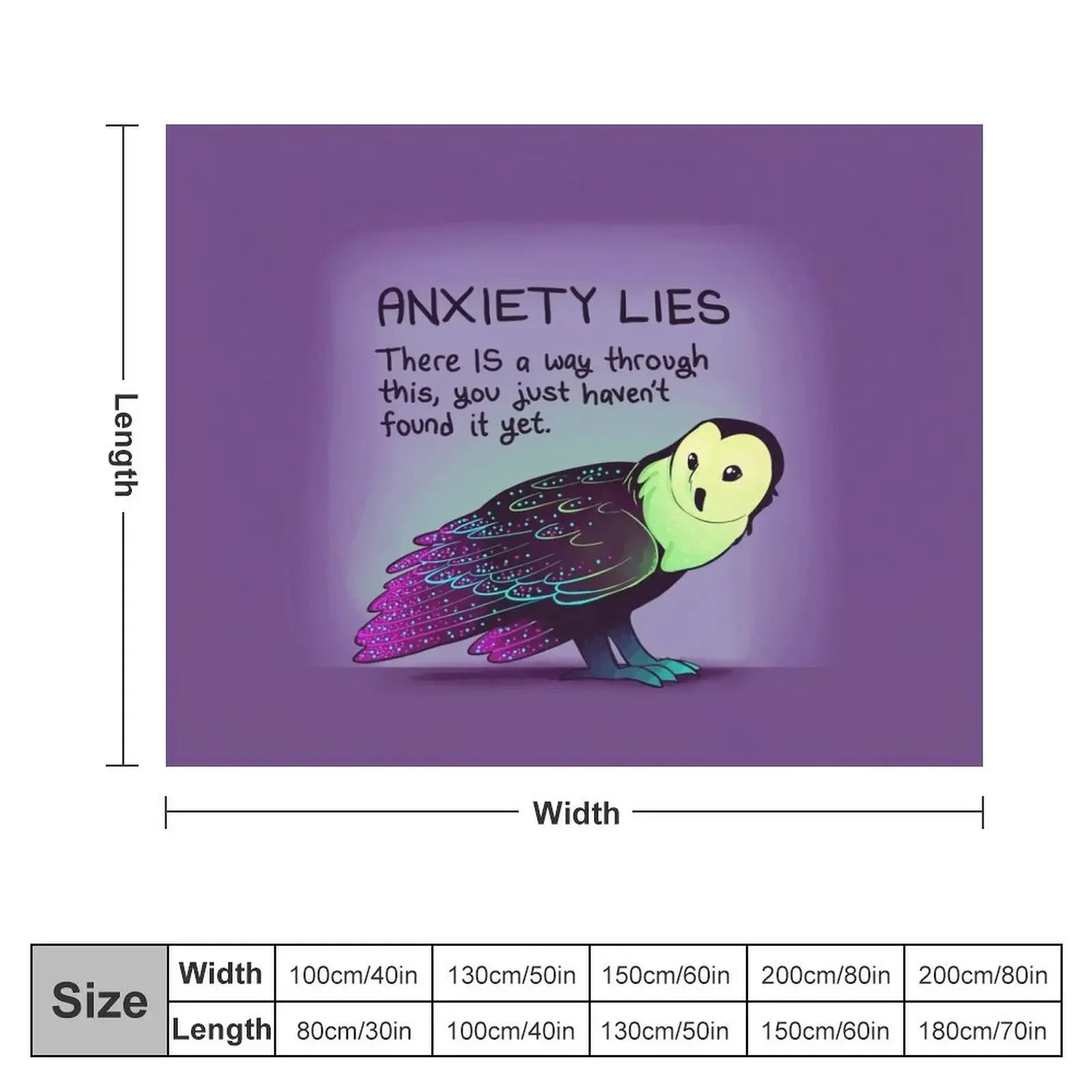 Необычное блестящее неоновое одеяло с рисунком совы