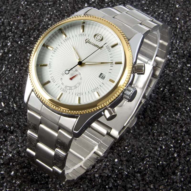 

New ancient camel fashion automatic mechanical watch single calendar men's mechanical watch business steel band mechanical watch
