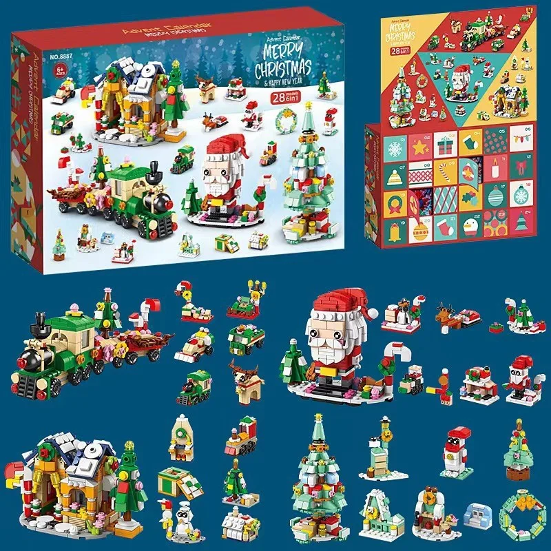 For Kids 24days Christmas Advent Calendar Diy Nutcracker Santa Claus Bricks Model