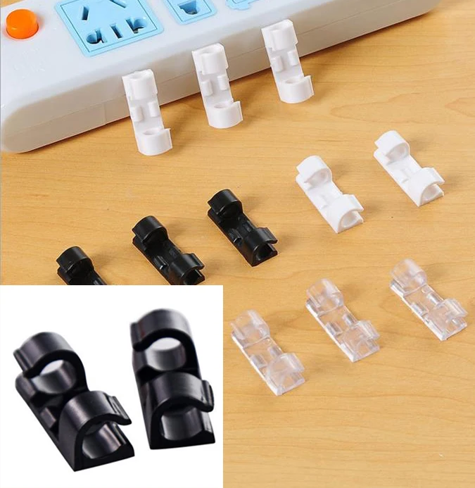 

20pcs/pack Self-adhesive Wire Cable Clamp Clip Holder Network Cable Clip Storage Organizer Data Cable Retainer Cable Clamp Clip