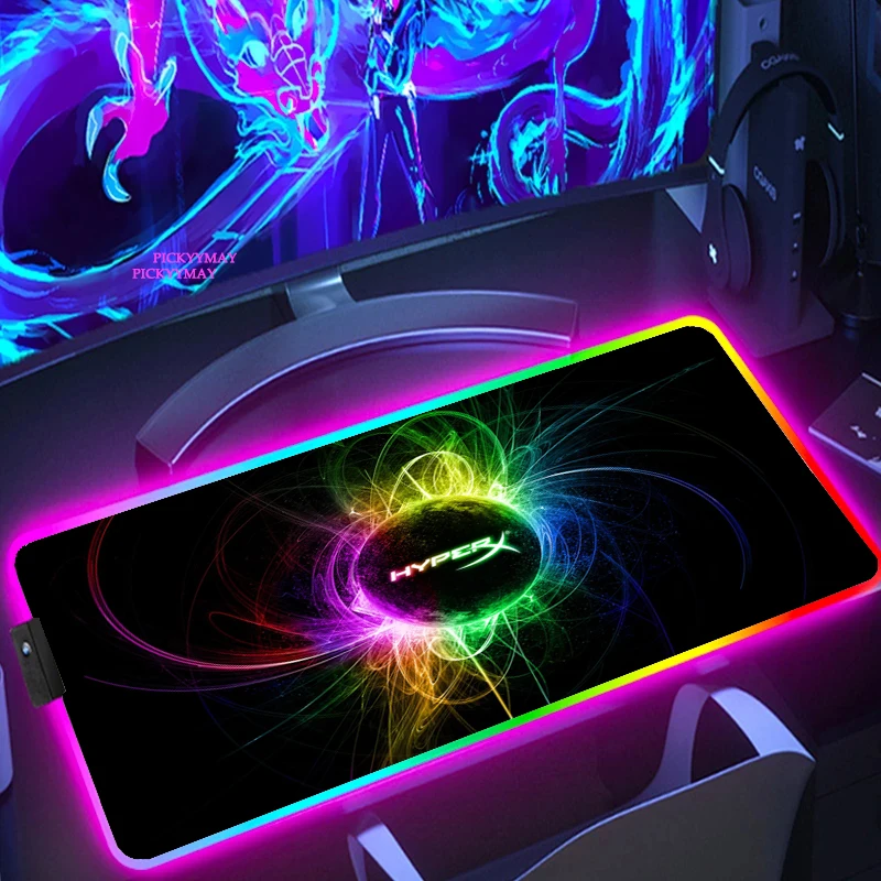 

RGB HyperX Mouse Pad Deskpad PC Gamer Accessories Gaming Mouse Mats Mausepad Varmilo Rug Mice Keyboard Computer Office Mousepad