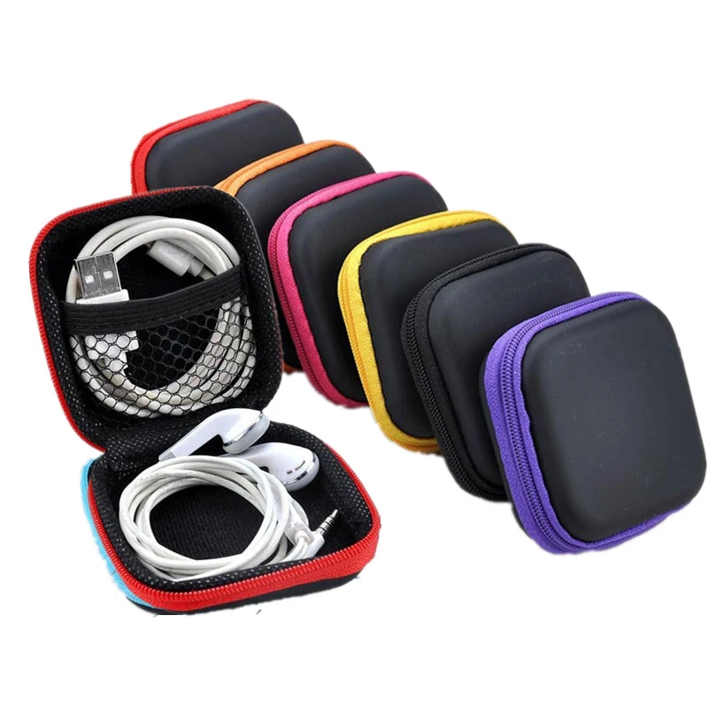 

Earphone Holder Case Storage Bag Mini Zipper Headphone Earbuds Card Pouch Box USB Cable Organizer Headset коробка для хранения
