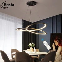 new modern art led pendant light for living room bedroom dining room kitchen ceiling pendant light ring remote control light