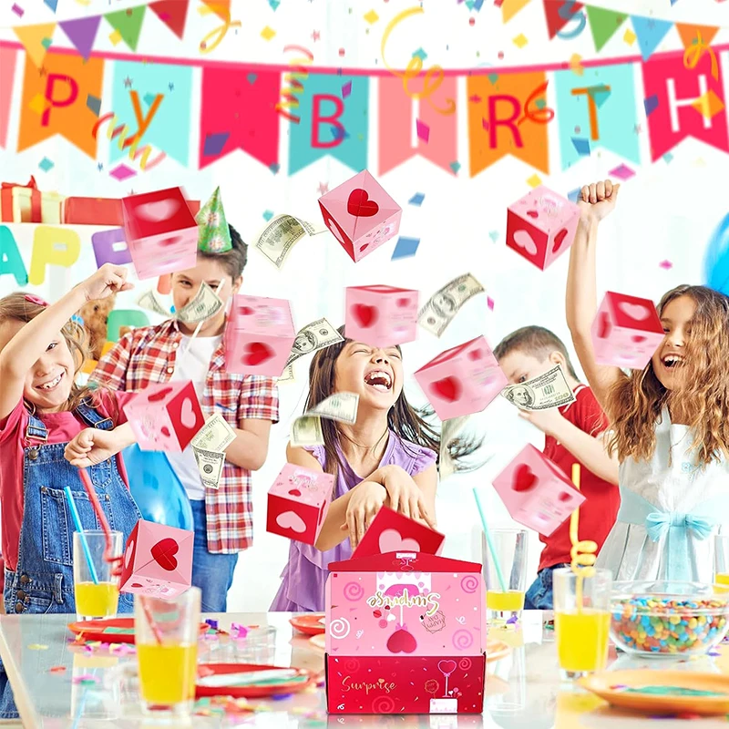 Creative Diy Surprise Bounce Box With Confetti Money Explosion Box For Birthday Anniversary Christmas Supplies