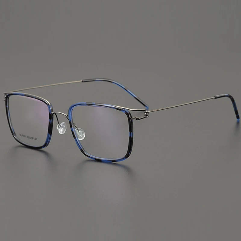 

7G Japanese Style Square Sunglasses Frames of Fine Quality Acetate and Alloy Glasses for Men with Case