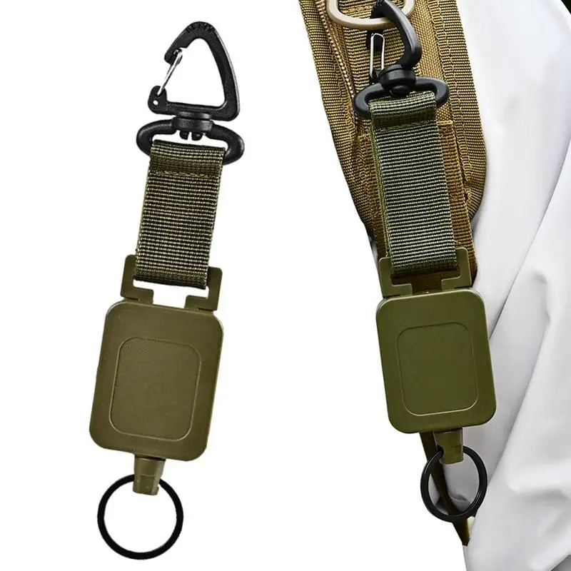 

Belt Carabiner Lightweight Locking Carabiner Retractable Wire Rope Anti-Lost Bag Carabiner Clip With Metal Back Clip For Men