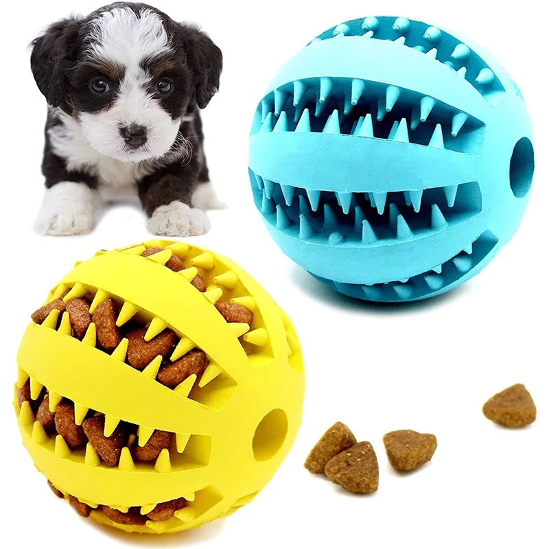 

Dog Food Ball Pet Dog Toy Interactive Rubber Balls for Small Large Dogs Puppy Cat Chewing Toys Pet Tooth Cleaning