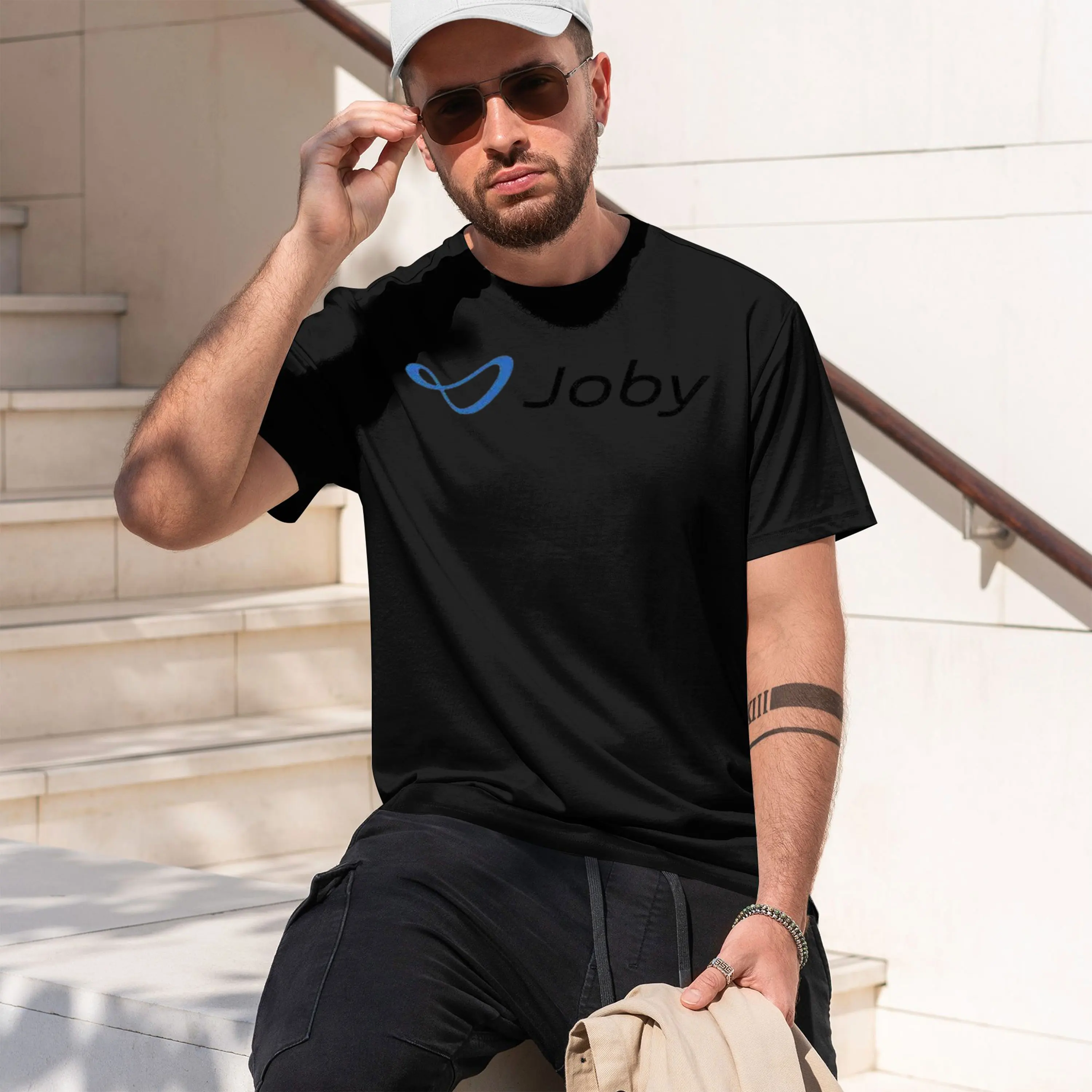 Фото Новая мужская забавная футболка с логотипом Joby Aviation, размер США S-XXL, винтажная, с эффектом потертости, удобная, в стиле стритвир, универсальная, модная, модель 2026 года. №1