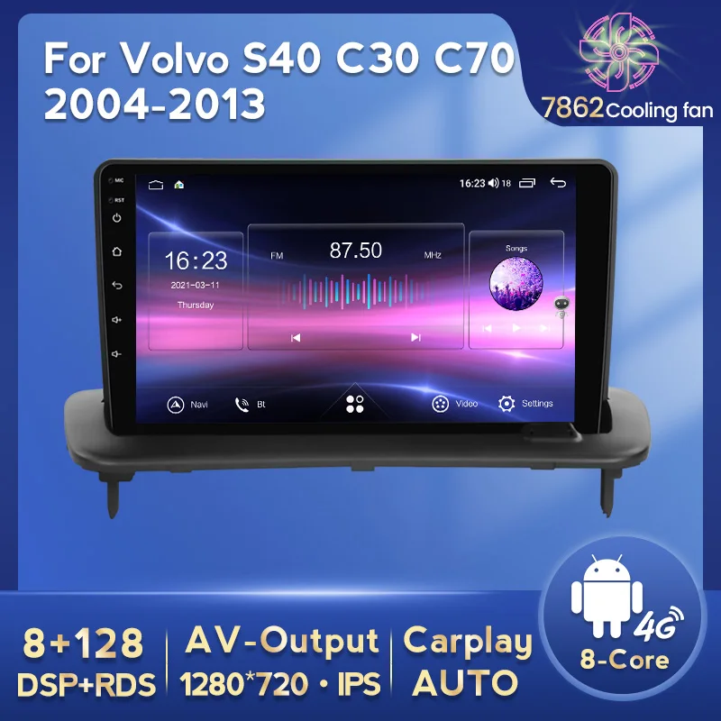 MEKEDE 9 &quotAndroid 11 8 + 128G автомобильный радиоприемник DVD GPS-навигация для Volvo S40 C30 C70 2004-2012
