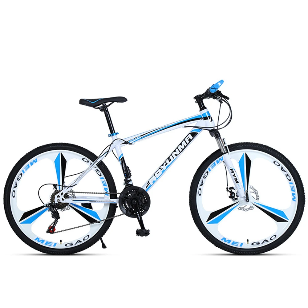 

26 Inch Bicycle 24/27 Speed Adult Bike Mechanical Dual Disc Brake Light Convenient High Carbon Steel Frame Mountain Cycling