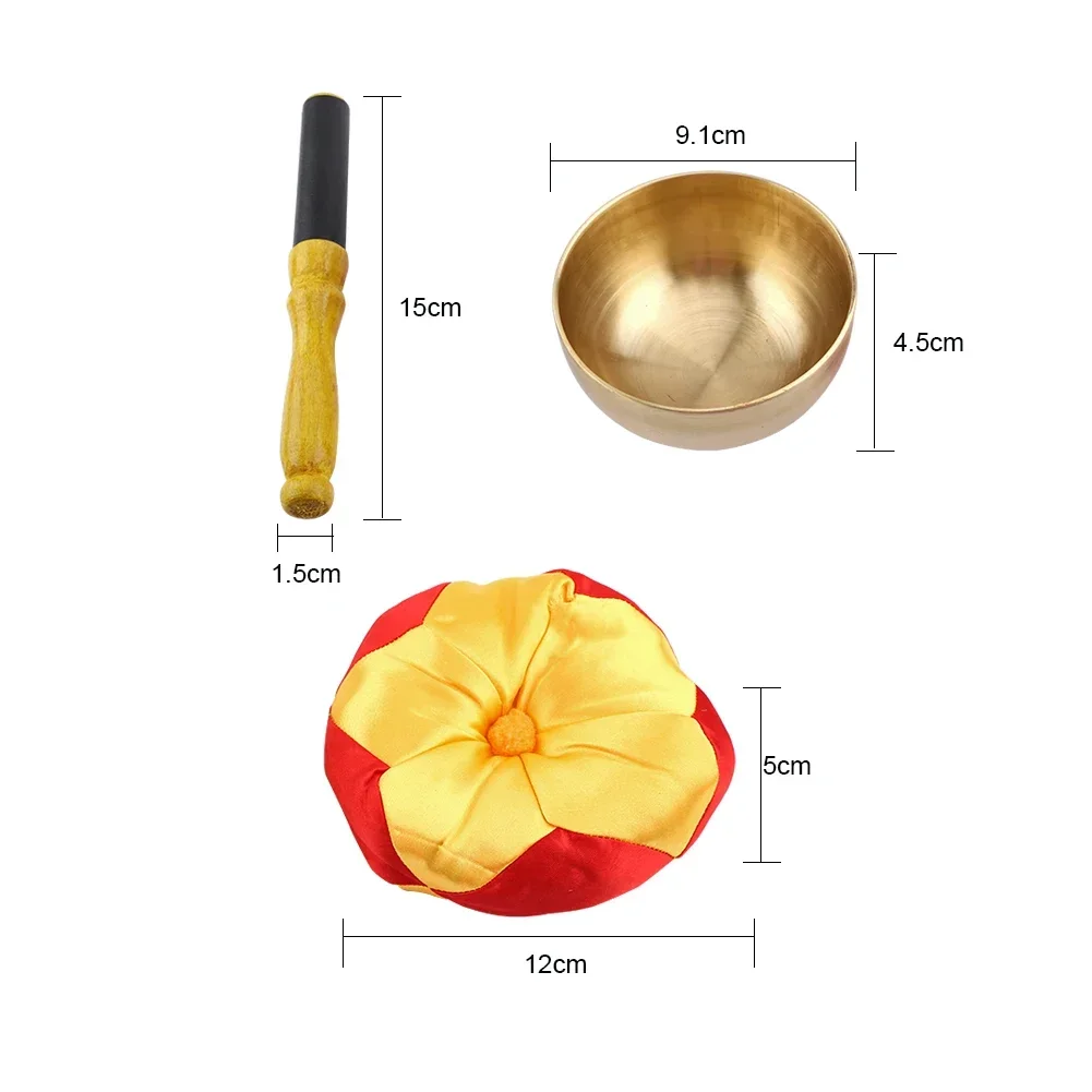 1 Набор Тибетский буддизм Медитация латунная Поющая чаша с подушкой ручная