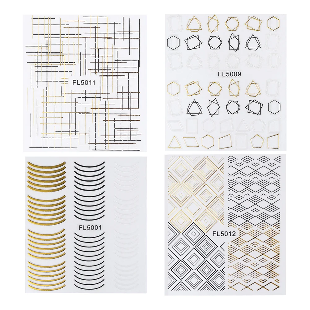 

Nail Stickers Tape Decals Diy Gold Striping Water Toenail Transfers Fingernail Wraps Manicure