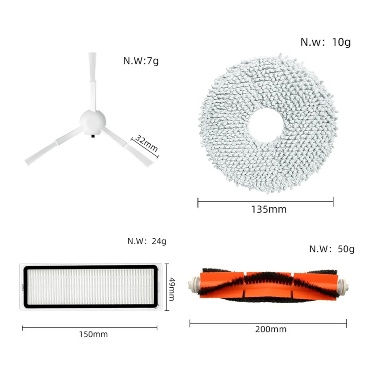 For Xiaomi Robot Vacuum S10+ / S10 Plus Cleaner Accessories Main Side Brush Hepa Filter Mop Rag Cloth Spare Parts
