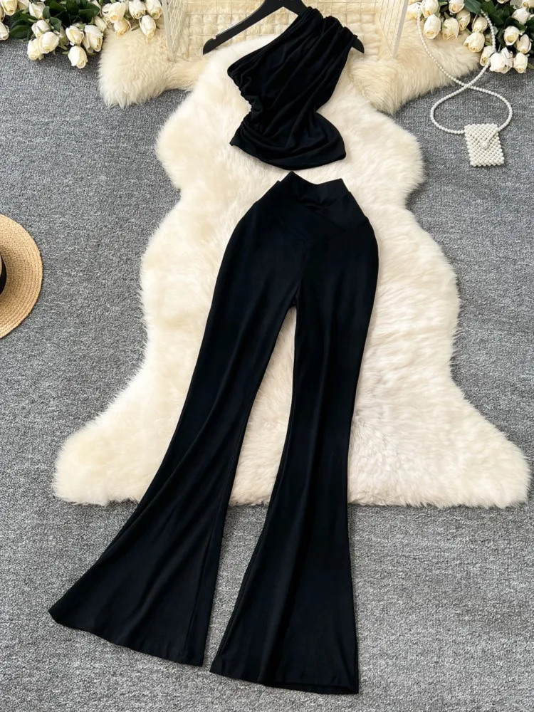 Y2K сексуальные комплекты из двух предметов для женщин элегантные и шикарные