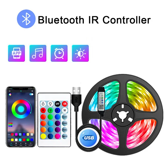 

RGB Светодиодная лента, 1-30 м, USB 5050, с ИК-пультом ДУ