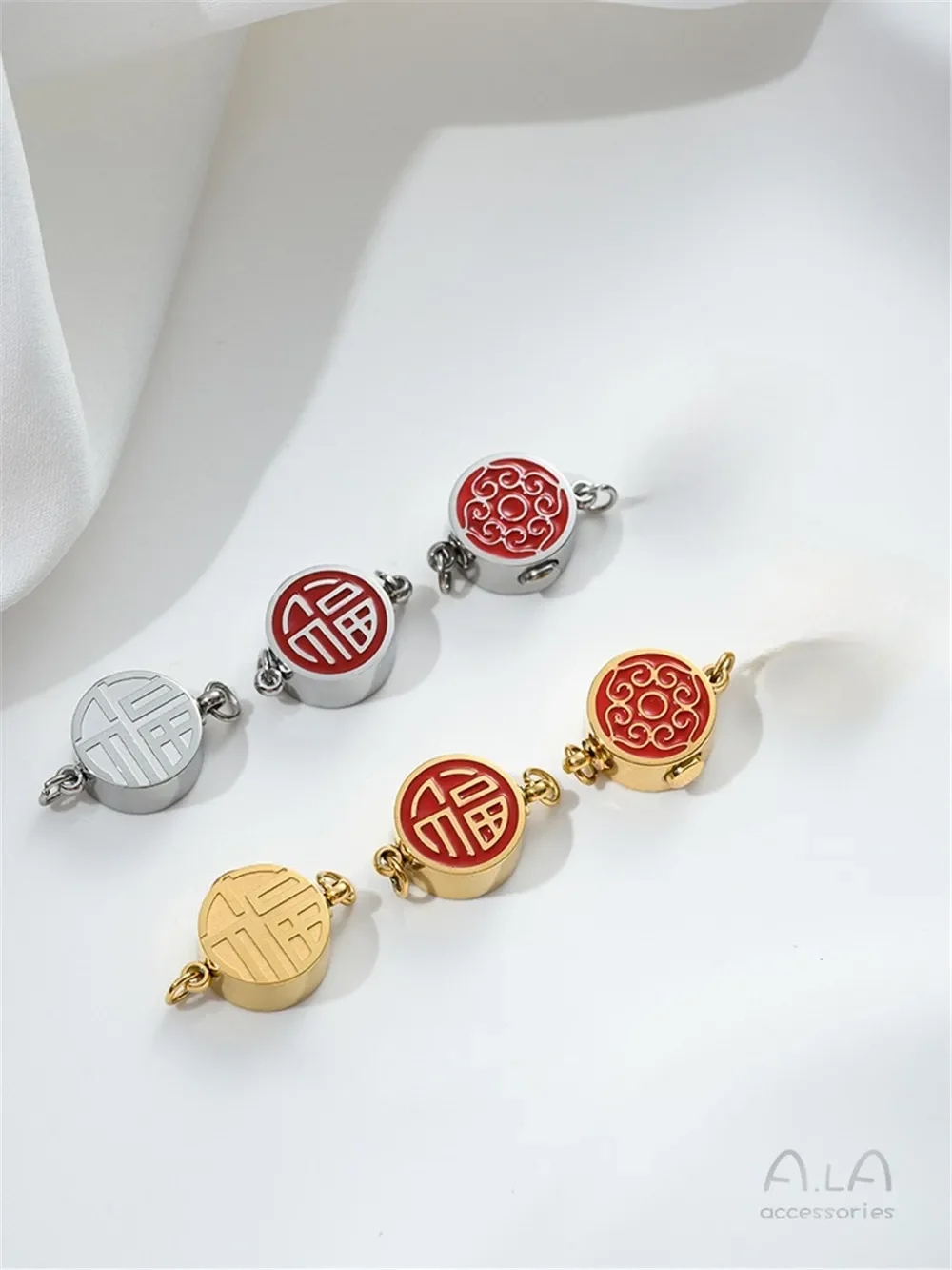 Невыцветающая пряжка из титановой стали с жемчугом позолоченная для капельного