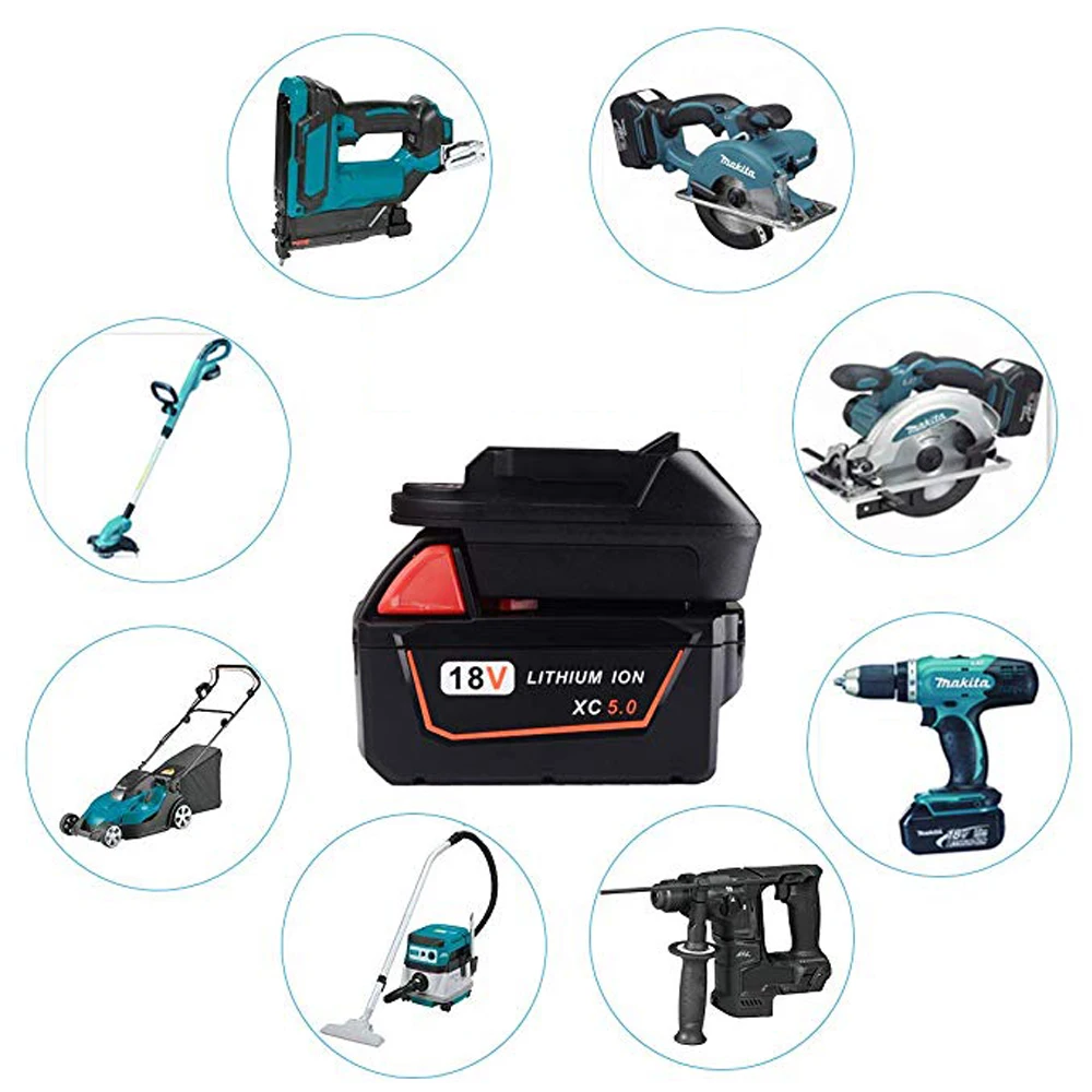 Адаптер для аккумулятора Milwaukee Dewalt на Makita 18 в BL1830 BL1850 DM18M аксессуары