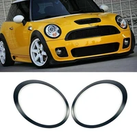 2pcs car headlight ring trim cover glossy black for bmw mini cooper r55 r56 2007 2015 car styling accessories