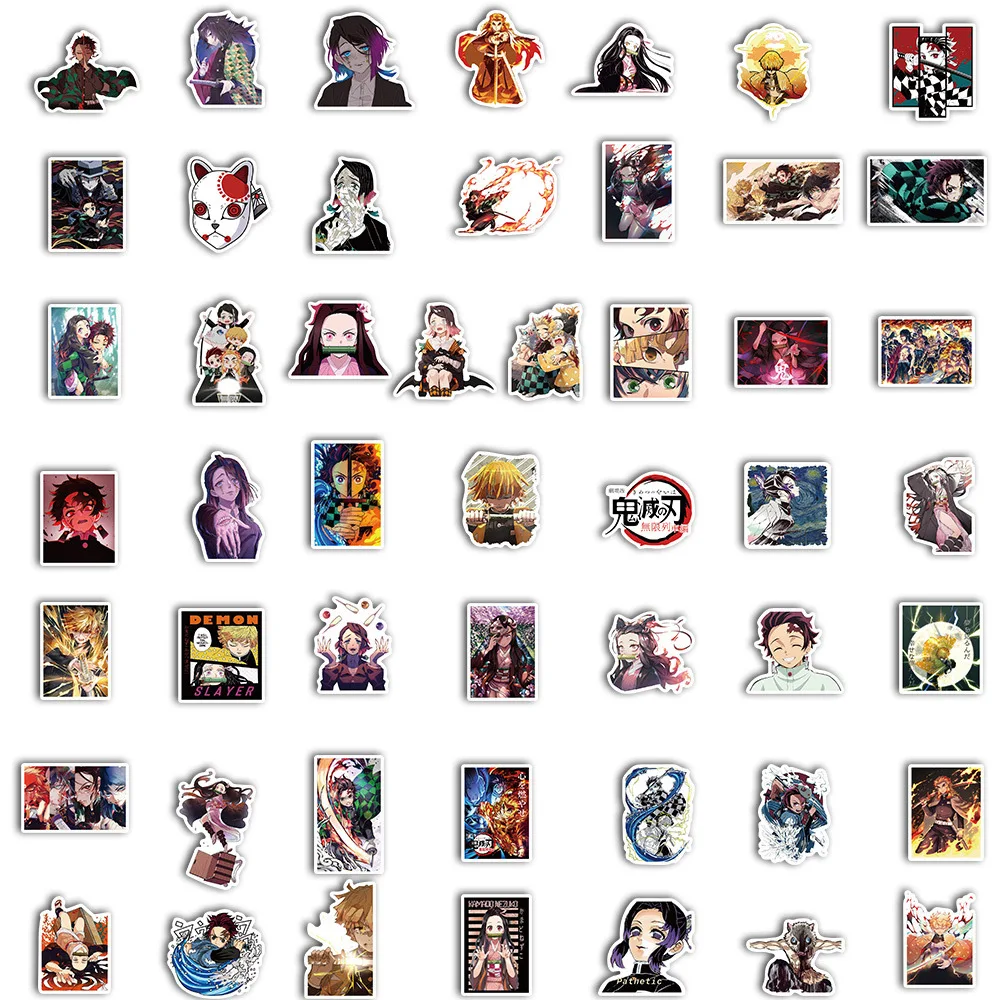 20/50/100Pcs/Set Anime Demon Slayer Graffiti Stickers for Laptop Luggage Bicycle Car Skateboard Computer Waterproof Decal Toys |